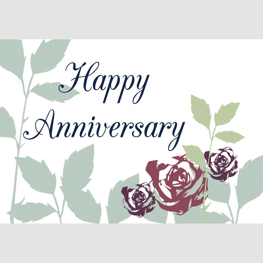 Happy Anniversary Greetings Card (roses generic)