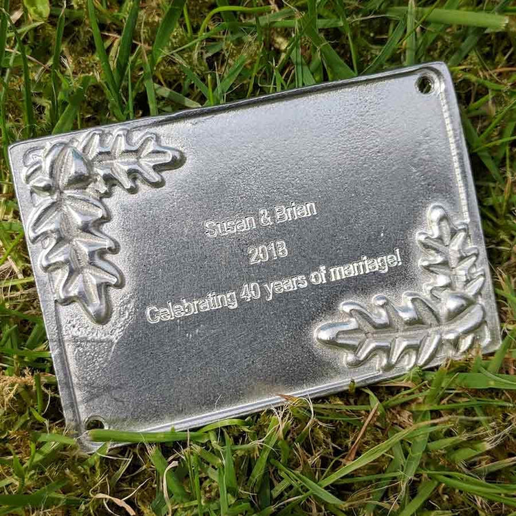 Engraved Acorn Wedding Plaque