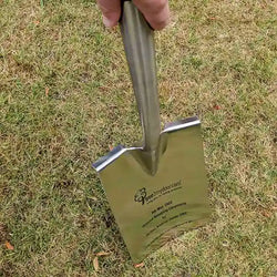 The engraved head of a ceremonial spade