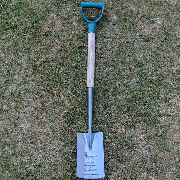 An engraved plastic handle ceremonial spade from Tree2mydoor