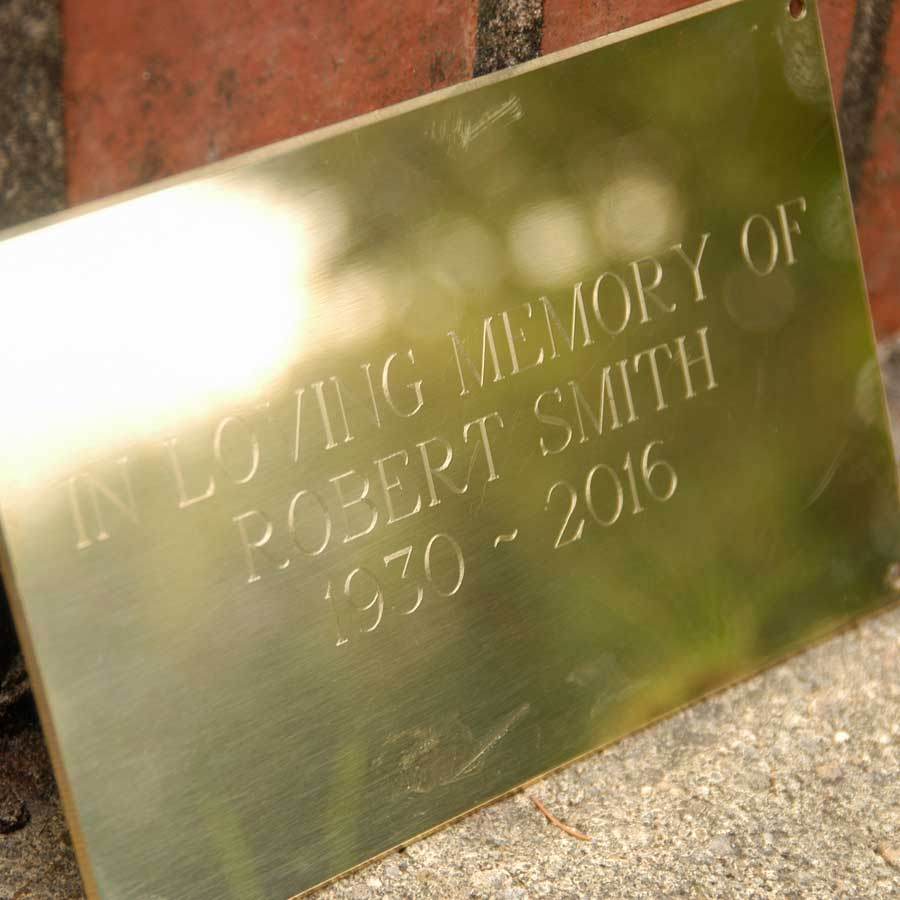 Solid Brass Bench Plaque - Plaque and Plinth - Tree2mydoor
