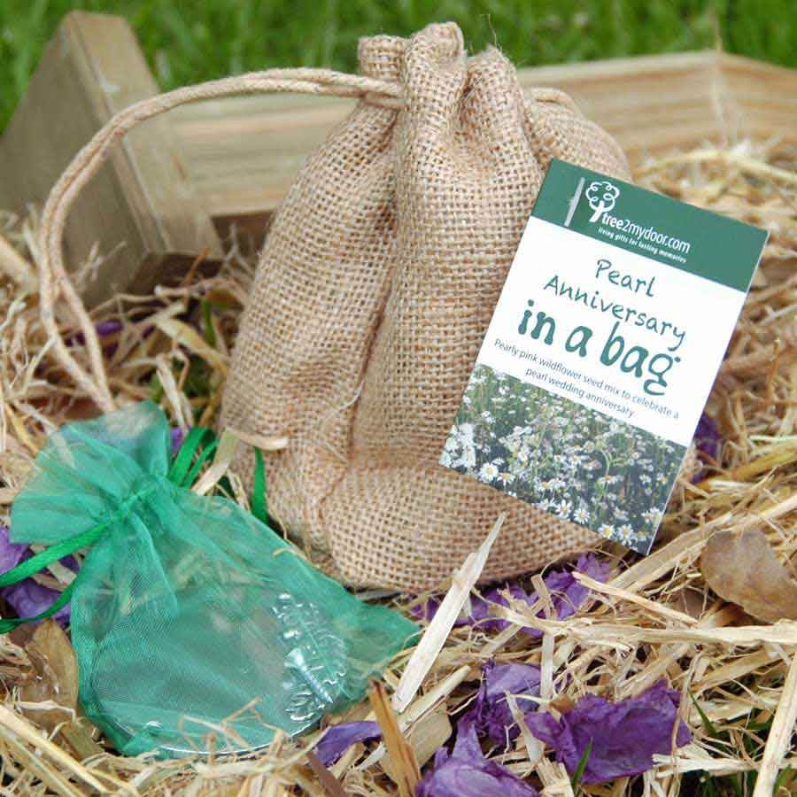 Pearl Wedding Anniversary Tree Gift Pack Plaque - No Engraved Message - Tree Gift Pack - Tree2mydoor