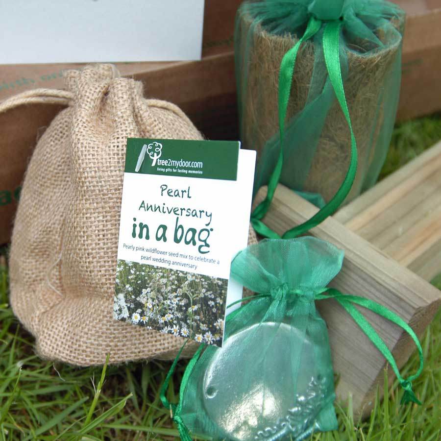 Pearl Wedding Anniversary Tree Gift Pack Plaque - No Engraved Message - Tree Gift Pack - Tree2mydoor