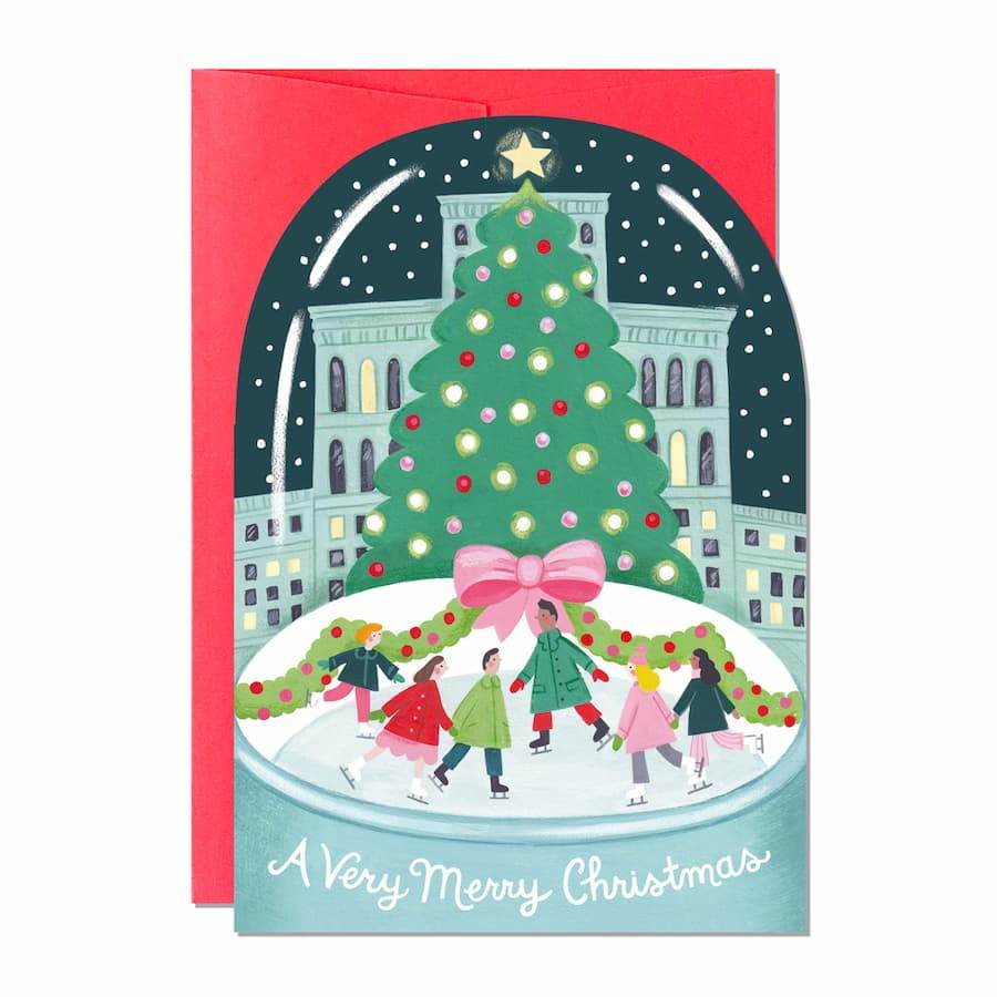 Snow Globe Christmas Card - Greeting Card - Tree2mydoor
