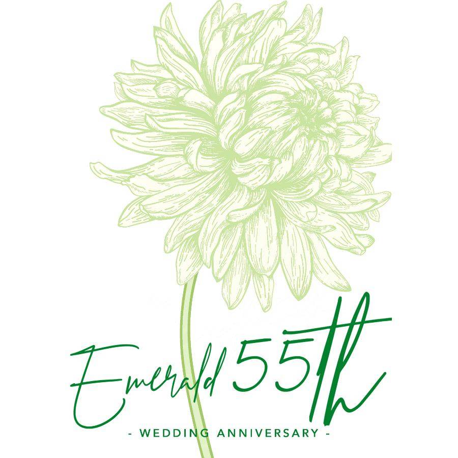 Floral Emerald 55th Wedding Anniversary Card - Greeting Card - Tree2mydoor