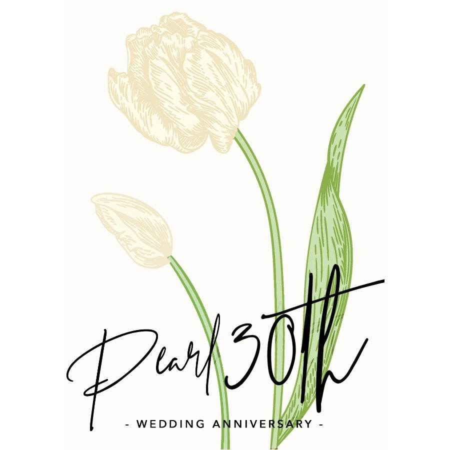 Floral Pearl 30th Wedding Anniversary Card - Greeting Card - Tree2mydoor