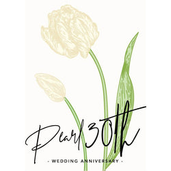 Floral Pearl 30th Wedding Anniversary Card - Greeting Card - Tree2mydoor