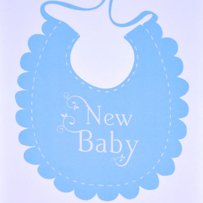 New baby blue bib card